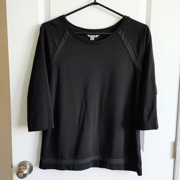 Kenneth Cole Reaction Black 3/4 Sleeve Top - Picture 1 of 10